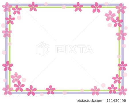櫻花框白色空間柔和的顏色 櫻花框白色空間柔和的顏色 111430496