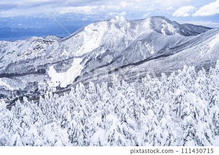 山形縣山形市山形藏王的霜凍樹木 111430715