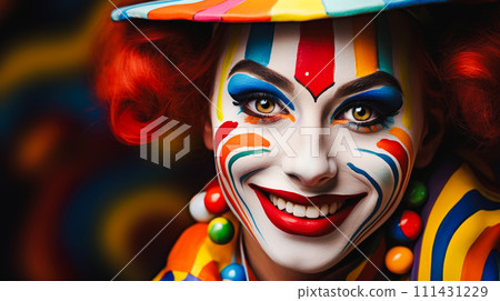 Cheerful female clown "AI generated image" 111431229