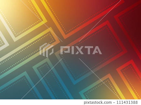 Gradient warm color art square line graphic background 111431388
