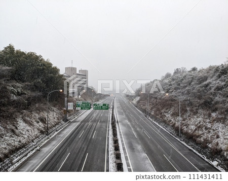 立春後第二天橫濱市青葉區的降雪和降雪景象 111431411