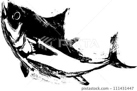 淡鮪魚墨水畫 111431447