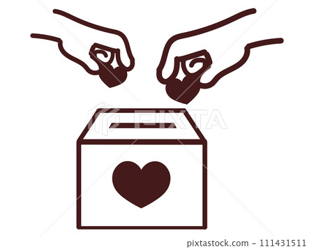 有心臟和捐款箱的手2-1 111431511