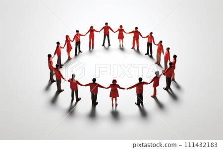 Group of business people standing in circle and holding hands. Teamwork concept Group of business people standing in circle and holding hands. Teamwork concept 111432183