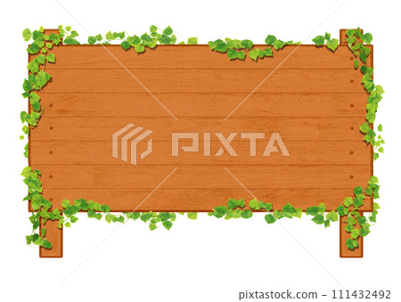ivy leaves and red brown sign 111432492