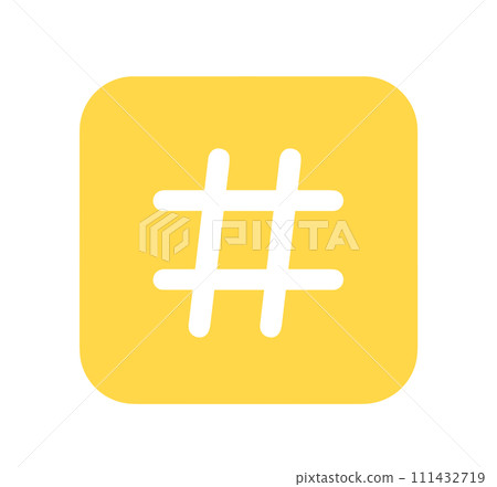 Simple yellow hashtag Simple yellow hashtag 111432719