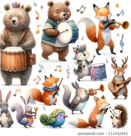 演奏樂器的動物 111432841