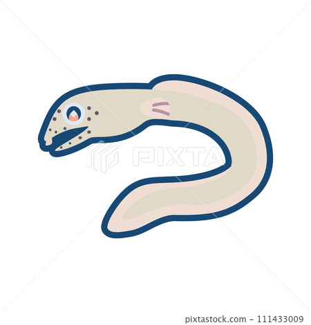 可愛的扇貝海蛇的插圖 111433009