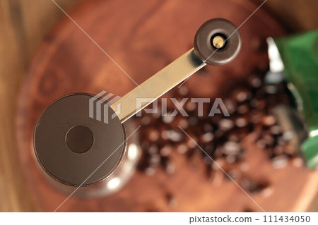 Coffee mill and coffee beans 111434050