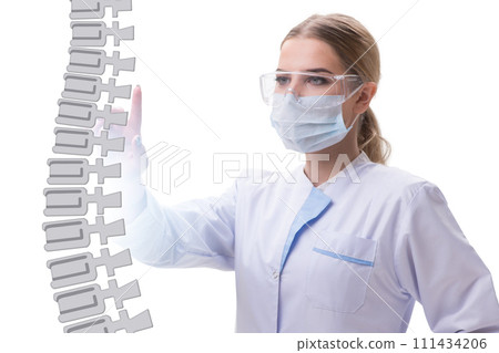 Medical concept with doctors and spine 111434206