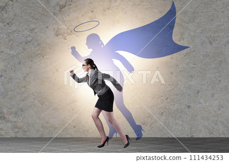 Businesswoman in the alter ego concept Businesswoman in the alter ego concept 111434253