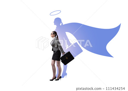 Businesswoman in the alter ego concept Businesswoman in the alter ego concept 111434254