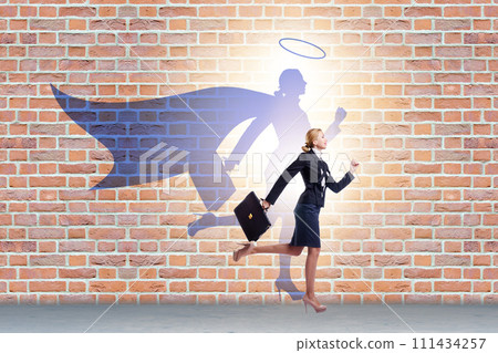 Businesswoman in the alter ego concept 111434257