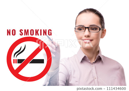 Anti smoking concept with antismoking logo Anti smoking concept with antismoking logo 111434600