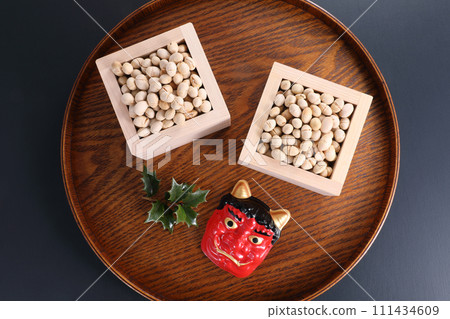 Setsubun Soybeans in a square Setsubun Soybeans in a square 111434609