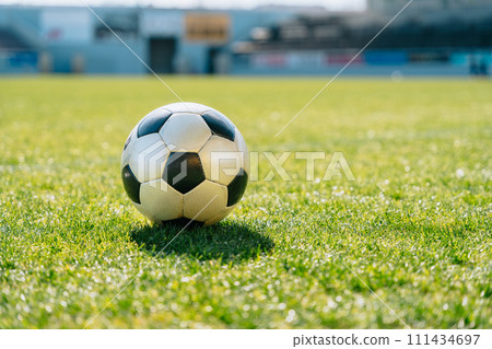 Natural turf and soccer ball Natural turf and soccer ball 111434697