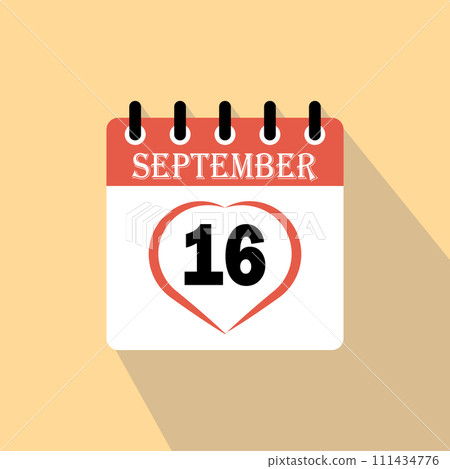 Icon calendar day - 16 September 111434776