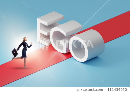Ego personality concept with businesswoman Ego personality concept with businesswoman 111434950