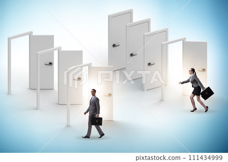 Business people and many doors of opportunities 111434999