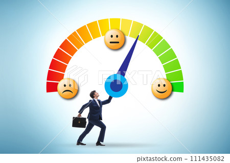 Satisfaction meter in customer opinion concept 111435082