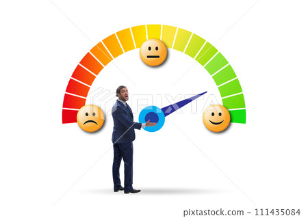 Satisfaction meter in customer opinion concept 111435084
