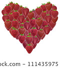 AI-generated content. A cluster of strawberries, resembling hearts, in shape of a heart on white backround. Concept of love, kindness, peace, romance and chocolate . Appearance of chocolate candies 111435975