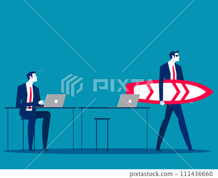 ColleagueLeave office things and stop working.  A day off vector concept 111436660