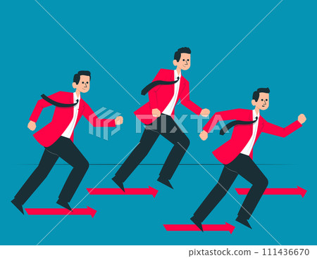 Business competition. Performance compared to their employees concept 111436670