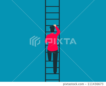 Confident person goes forward to life goals. Personal growth and development vector concept 111436673