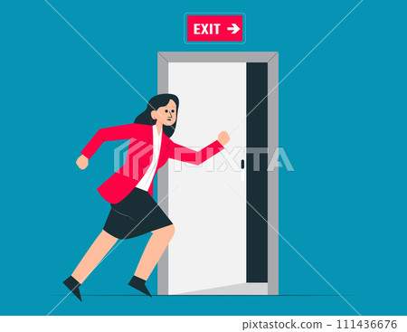 Running to the exit. Successfully or Escape vector concept 111436676
