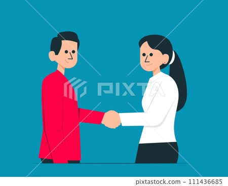 Person shake hands. Agreement and completed the deal with a handshake Person shake hands. Agreement and completed the deal with a handshake 111436685