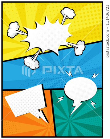 abstract comic book, pop art cartoon background with blank space for add your text 111436723