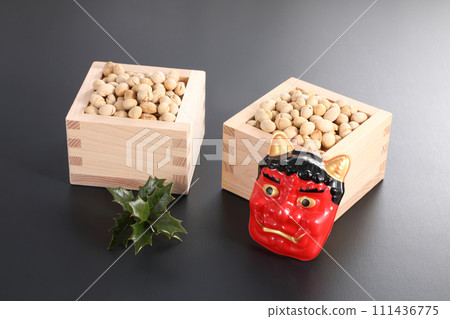 Setsubun Soybeans in a square 111436775