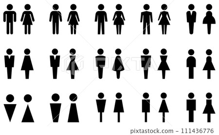 Vector illustration set of toilet marks for men and women 111436776