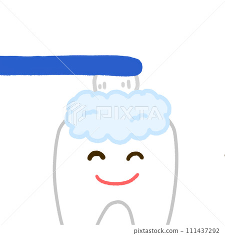 teeth being brushed teeth being brushed 111437292