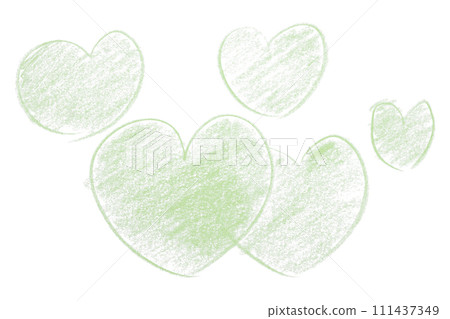Green lined heart isolated on white background. Green lined heart isolated on white background. 111437349