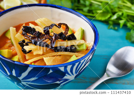 Mexican cuisine Sopa de Tortilla (Sopa Azteca) Mexican cuisine Sopa de Tortilla (Sopa Azteca) 111437410