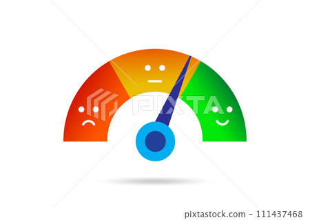 Satisfaction meter in customer opinion concept 111437468