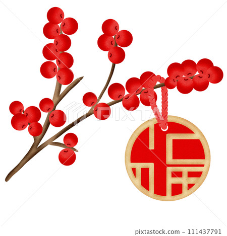 lunar newyear Chineseclip art red Chinese	 111437791