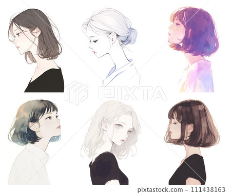 Young woman's watercolor painting sold in bulk (AI generated image) 111438163