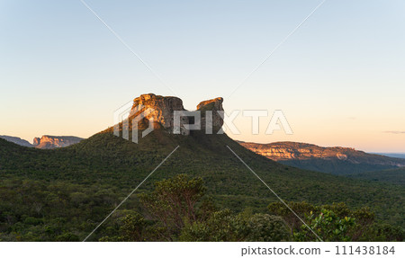 Mesmerizing Dusk at Chapada Diamantina with Camel-Shaped Rock Mesmerizing Dusk at Chapada Diamantina with Camel-Shaped Rock 111438184
