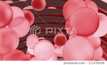 漂浮的玻璃球和玻璃環CG背景素材 漂浮的玻璃球和玻璃環CG背景素材 111438956