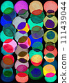 Black background of multicolored watercolor circles. Abstract composition of watercolor circles on a black background. Black background of multicolored watercolor circles. Abstract composition of watercolor circles on a black background. 111439044