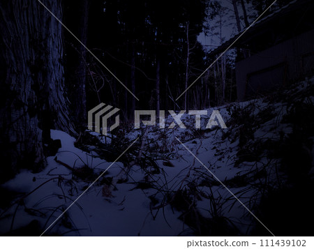 Dim snow-covered mountain path Dim snow-covered mountain path 111439102