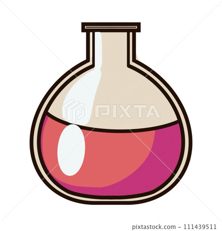 flasks with a chemist's liquid illustration on a white background hand-drawn close-up flasks with a chemist's liquid illustration on a white background hand-drawn close-up 111439511