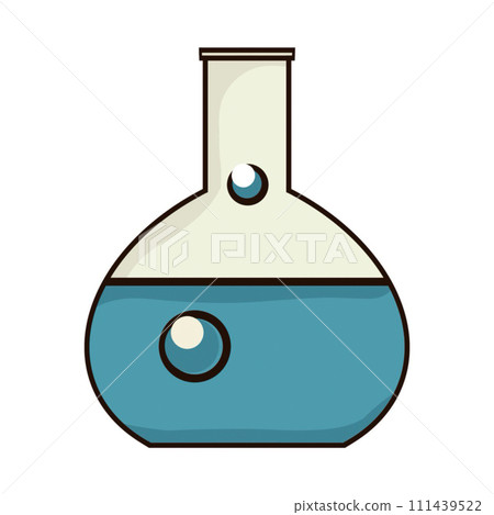 flasks with a chemist's liquid illustration on a white background hand-drawn close-up 111439522
