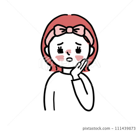 一個女人臉紅的上半身插圖 111439873