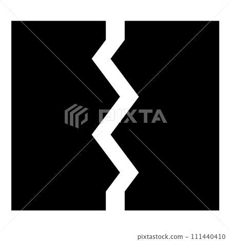 Breach broken torn tear object document icon black color vector illustration image flat style 111440410