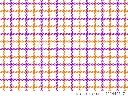 Purple and orange tattersall plaid background material Purple and orange tattersall plaid background material 111440547