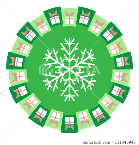 Colorful illustration with Snowflake Icon on White Background 111440946